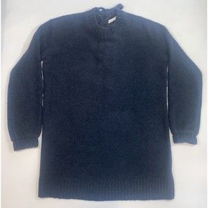 Lovers + Friends Tie Back Boucle Knit Tunic Sweater Dress Navy Women's Small